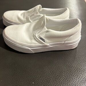Kids Vans Slip Ons White
